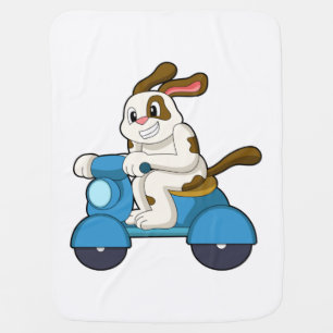Dog as Biker with Scooter.PNG Baby Blanket