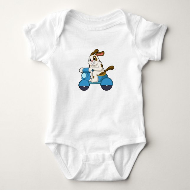 Dog as Biker with Scooter.PNG Baby Bodysuit (Front)