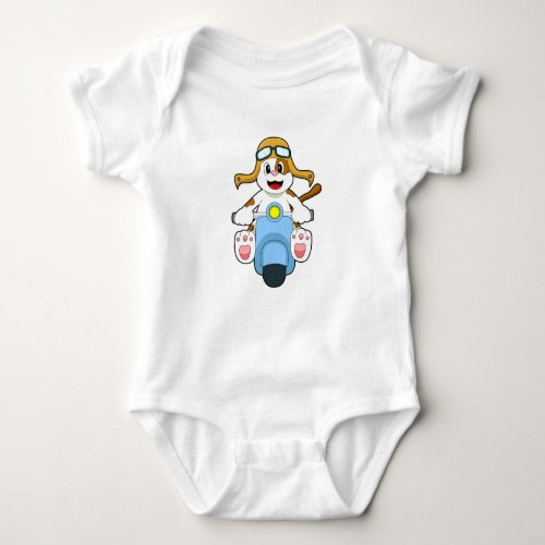 Dog as Biker with ScooterPNG Baby Bodysuit