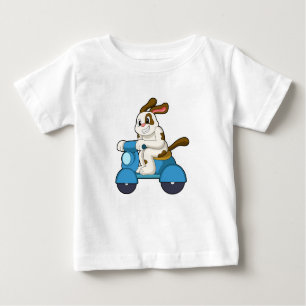 Dog as Biker with Scooter.PNG Baby T-Shirt