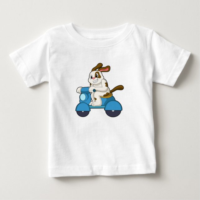 Dog as Biker with Scooter.PNG Baby T-Shirt (Front)
