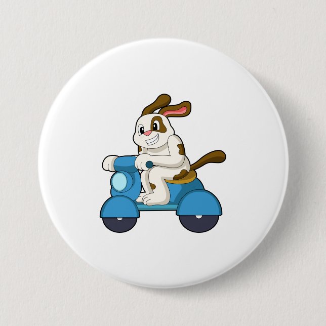 Dog as Biker with Scooter.PNG Button (Front)