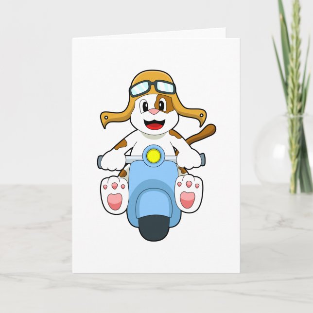Dog as Biker with Scooter.PNG Card (Front)