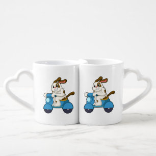 Dog as Biker with Scooter.PNG Coffee Mug Set