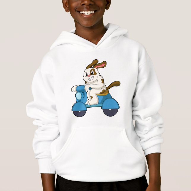Dog as Biker with Scooter.PNG Hoodie (Front)