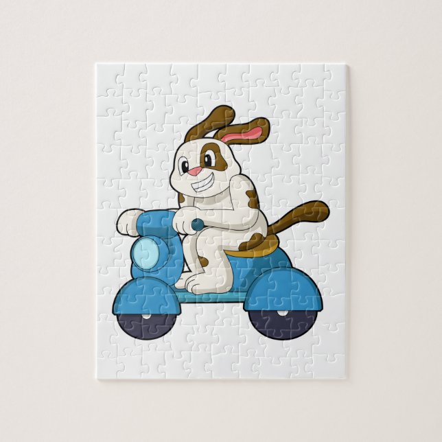 Dog as Biker with Scooter.PNG Jigsaw Puzzle (Vertical)