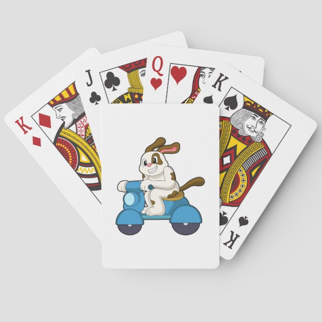Dog as Biker with Scooter.PNG Poker Cards (Back)
