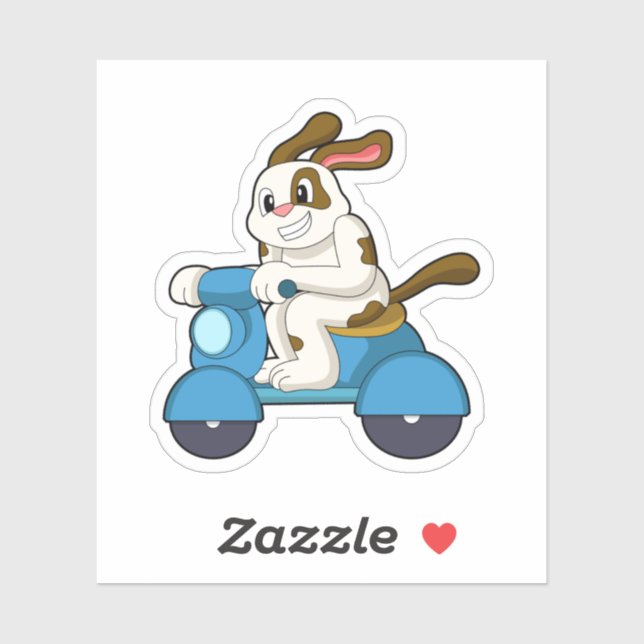 Dog as Biker with Scooter.PNG Sticker (Sheet)