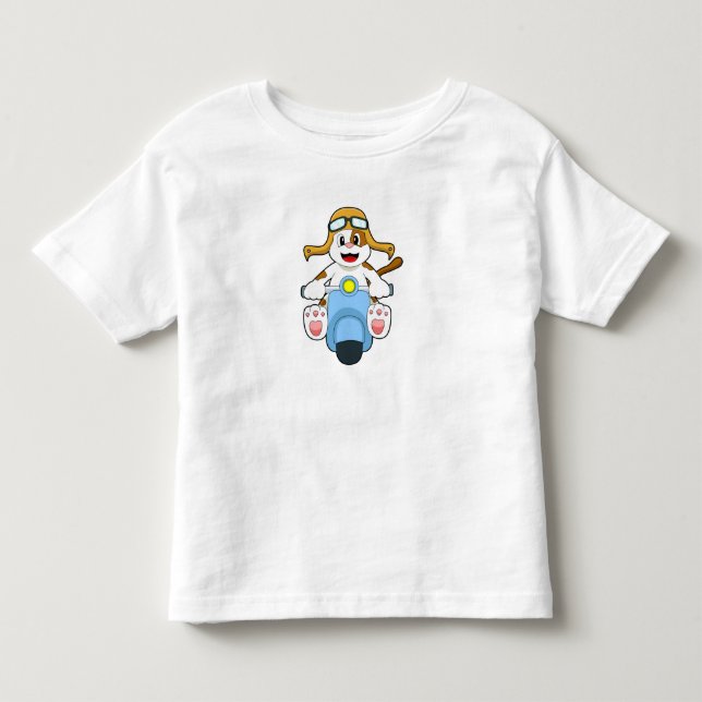 Dog as Biker with Scooter.PNG Toddler T-shirt (Front)