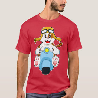 Dog as Biker with Scooter T-Shirt