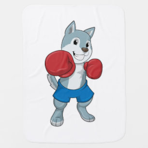 Dog as Boxer with Boxing gloves Baby Blanket