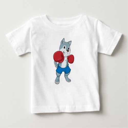 Dog as Boxer with Boxing gloves Baby T_Shirt