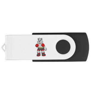Dog as Boxer with Boxing gloves Flash Drive