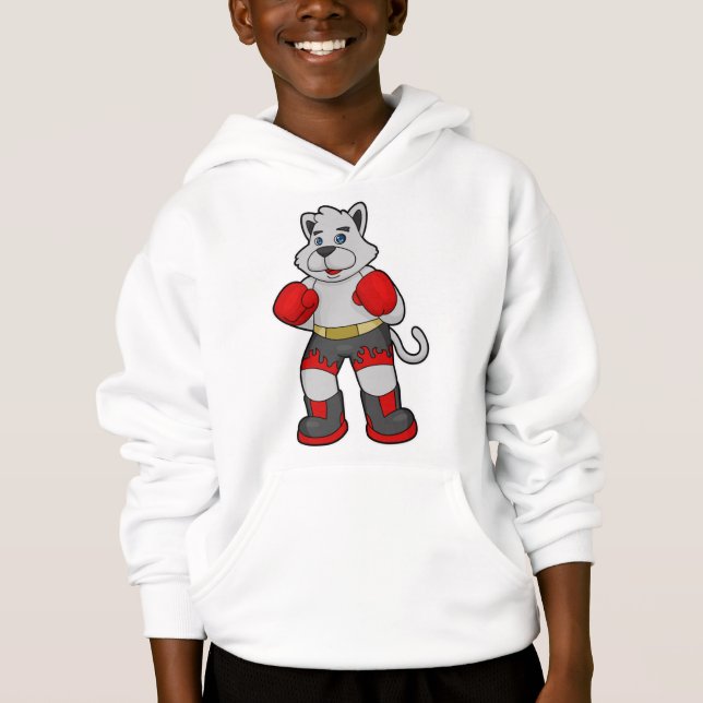 Dog as Boxer with Boxing gloves Hoodie (Front)