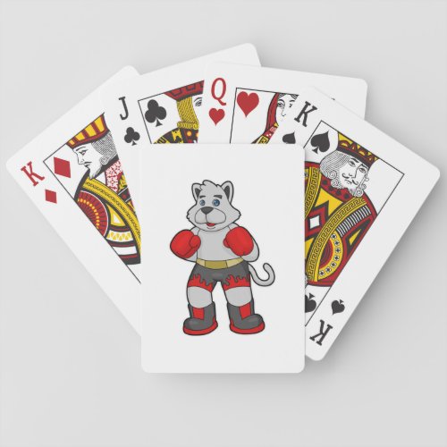 Dog as Boxer with Boxing gloves Poker Cards