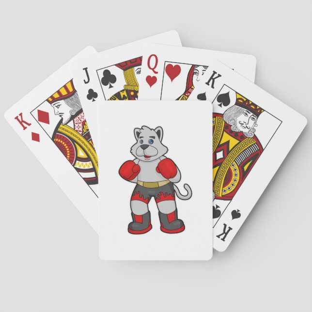 Dog as Boxer with Boxing gloves Poker Cards (Back)