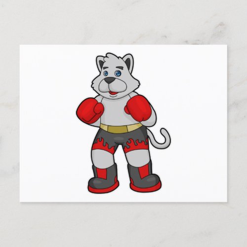 Dog as Boxer with Boxing gloves Postcard