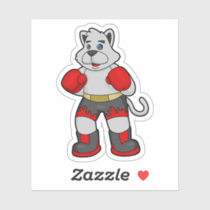 Dog as Boxer with Boxing gloves Sticker