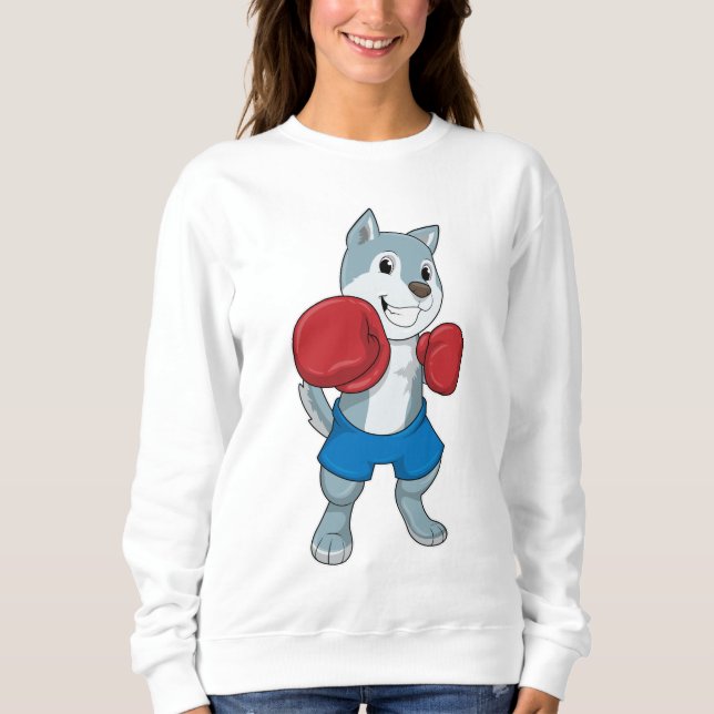 Dog as Boxer with Boxing gloves Sweatshirt (Front)
