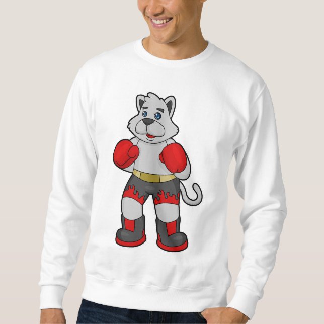 Dog as Boxer with Boxing gloves Sweatshirt (Front)