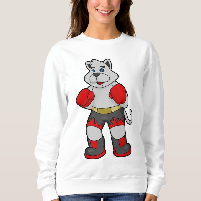Dog as Boxer with Boxing gloves Sweatshirt (Front)