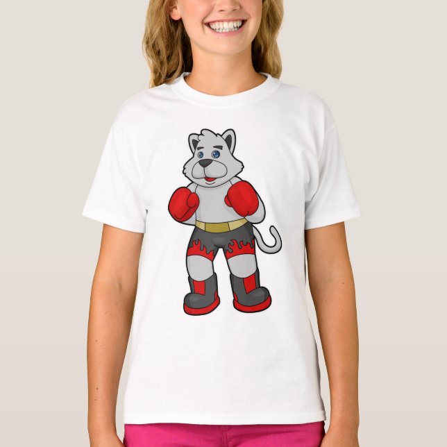 Dog as Boxer with Boxing gloves T-Shirt (Front)