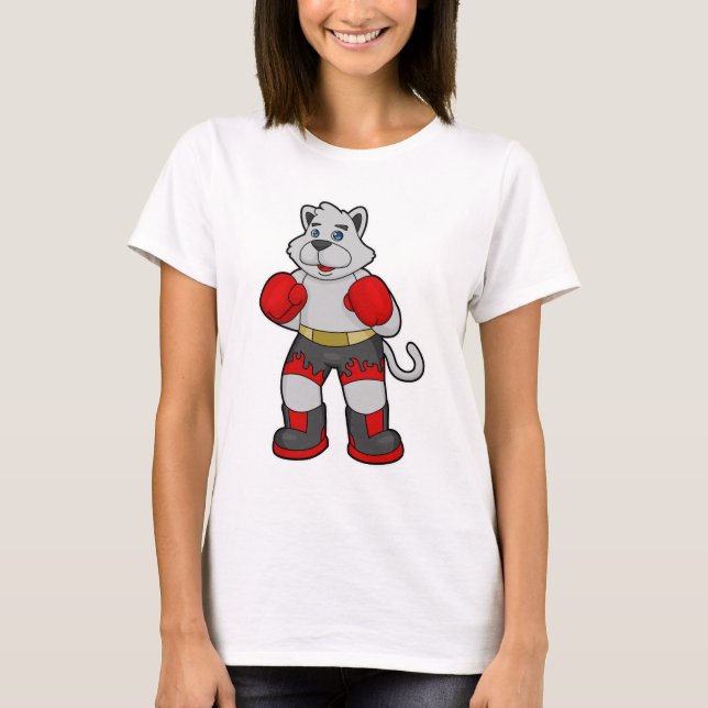 Dog as Boxer with Boxing gloves T-Shirt (Front)