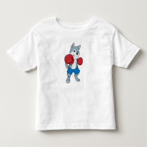 Dog as Boxer with Boxing gloves Toddler T_shirt