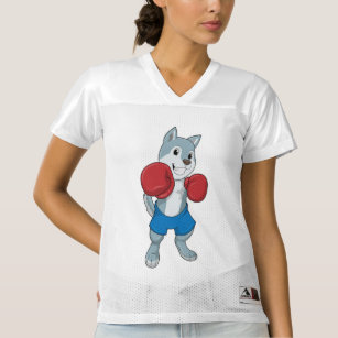 Dog as Boxer with Boxing gloves Women's Football Jersey