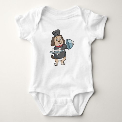 Dog as Chef with Platter  Bones Baby Bodysuit