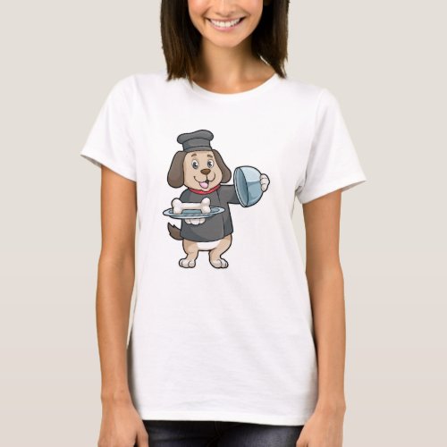 Dog as Chef with Platter  Bones T_Shirt