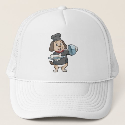 Dog as Chef with Platter  Bones Trucker Hat