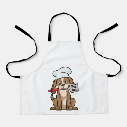 Dog as Cook with Chefs hat  Spatula Apron