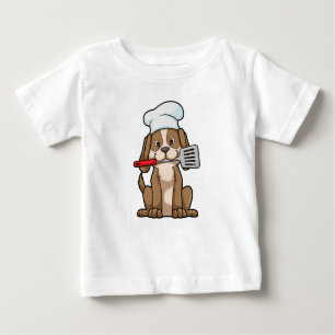Dog as Cook with Chef's hat & Spatula Baby T-Shirt