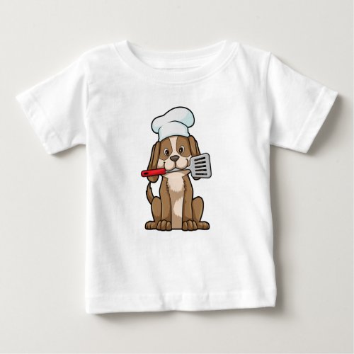 Dog as Cook with Chefs hat  Spatula Baby T_Shirt