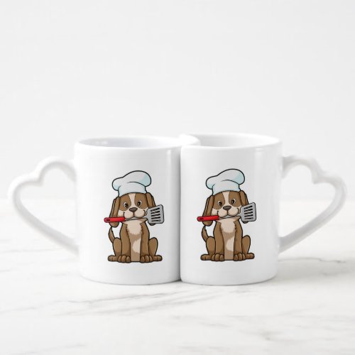 Dog as Cook with Chefs hat  Spatula Coffee Mug Set