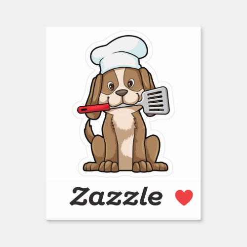 Dog as Cook with Chefs hat  Spatula Sticker