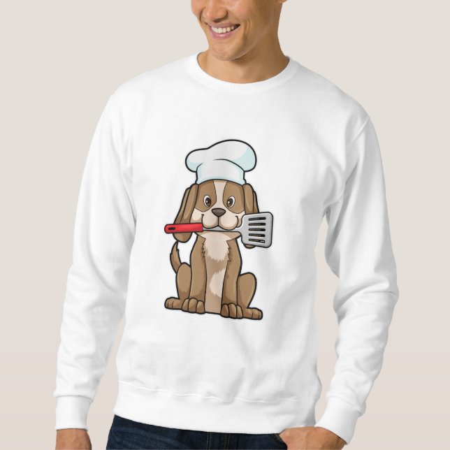 Dog as Cook with Chef's hat & Spatula Sweatshirt (Front)