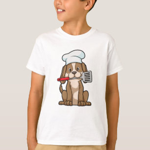Dog as Cook with Chef's hat & Spatula T-Shirt