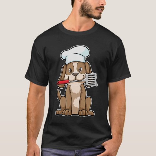 Dog as Cook with Chefs hat  Spatula T_Shirt