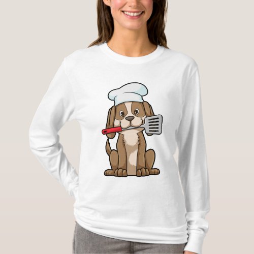 Dog as Cook with Chefs hat  Spatula T_Shirt
