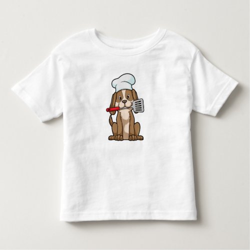 Dog as Cook with Chefs hat  Spatula Toddler T_shirt