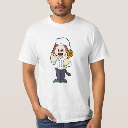 Dog as Cook with Wooden spoon  Cooking apron T_Shirt