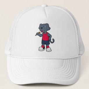 Dog as Dart player with Darts Trucker Hat