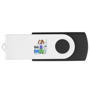 Dog as Doctor with Syringe Flash Drive
