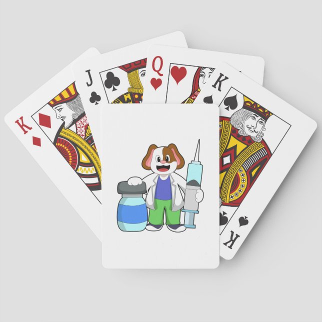 Dog as Doctor with Syringe Poker Cards (Back)