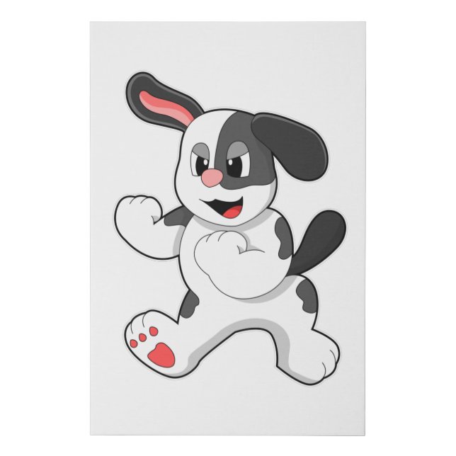 Dog as Fighter Faux Canvas Print (Front)