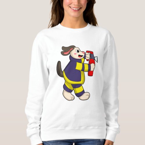 Dog as Firefighter with Fire extinguisher Sweatshirt