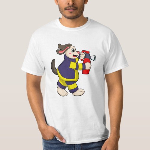 Dog as Firefighter with Fire extinguisher T_Shirt