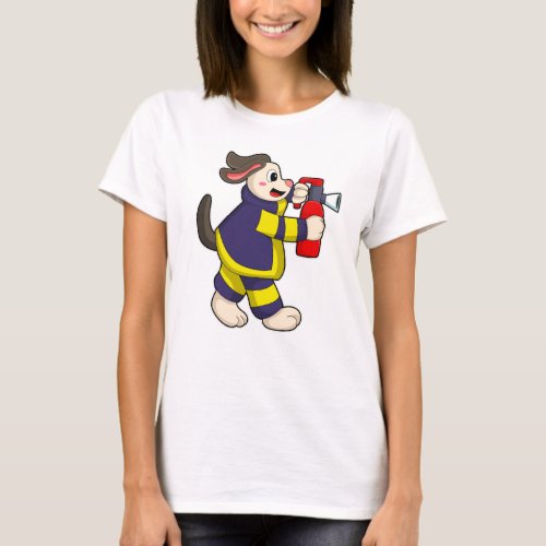 Dog as Firefighter with Fire extinguisher T_Shirt